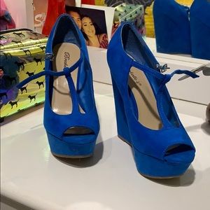 Royal blue wedges